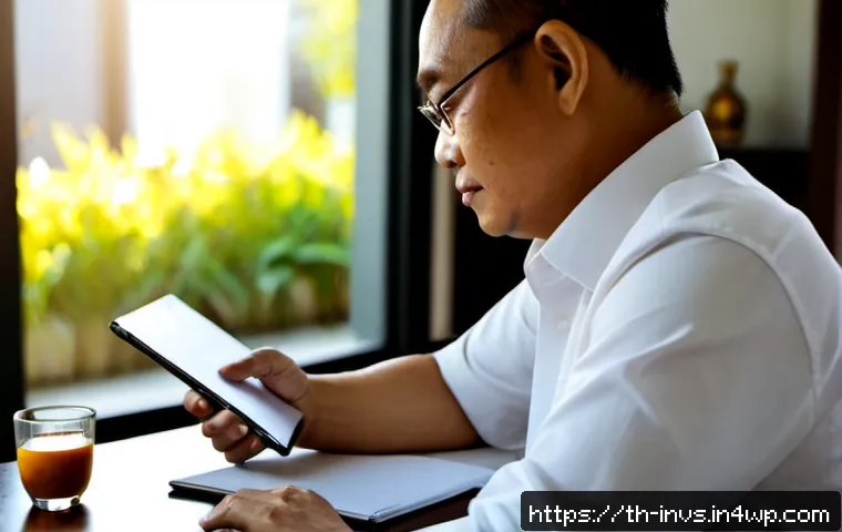 Home 17 가치 투자와 위험 감수의 중요성 - Photorealistic Thai middle-aged investor calmly reviewing a simple diversified investment portfolio ...