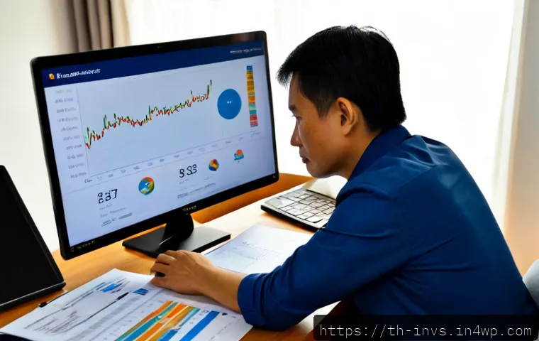 Home 29 가치 투자 시 유용한 온라인 리소스 - Photorealistic Thai value investor studying online financial resources at a clean home office in Ban...